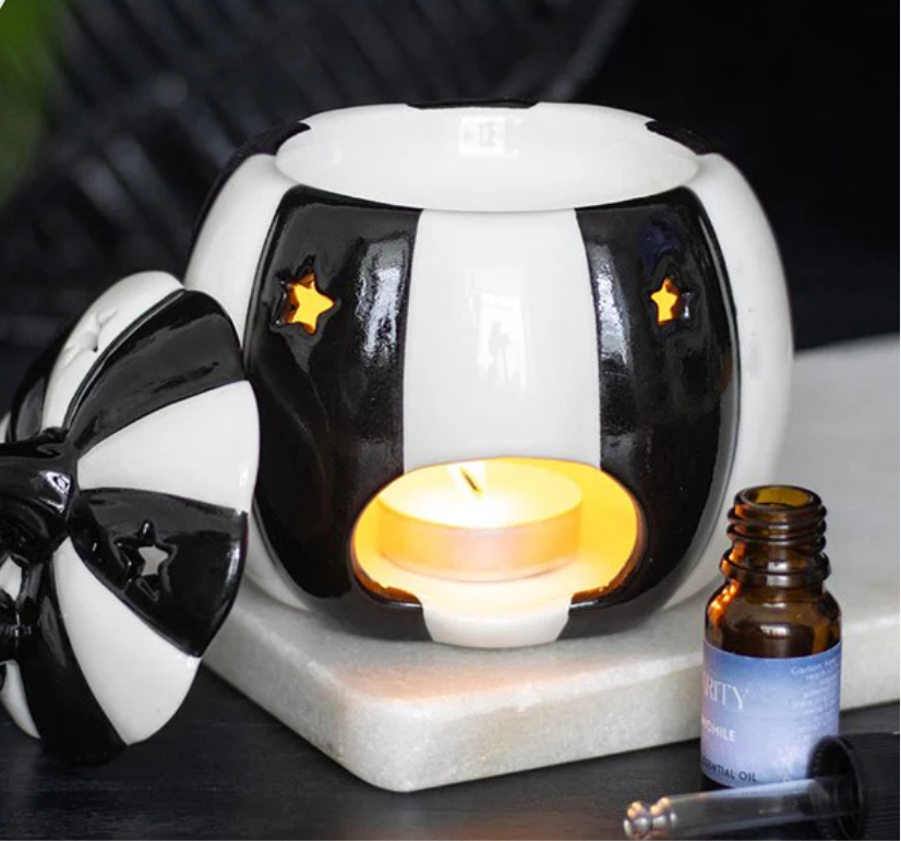 A Stunning Striped Pumpkin Burner