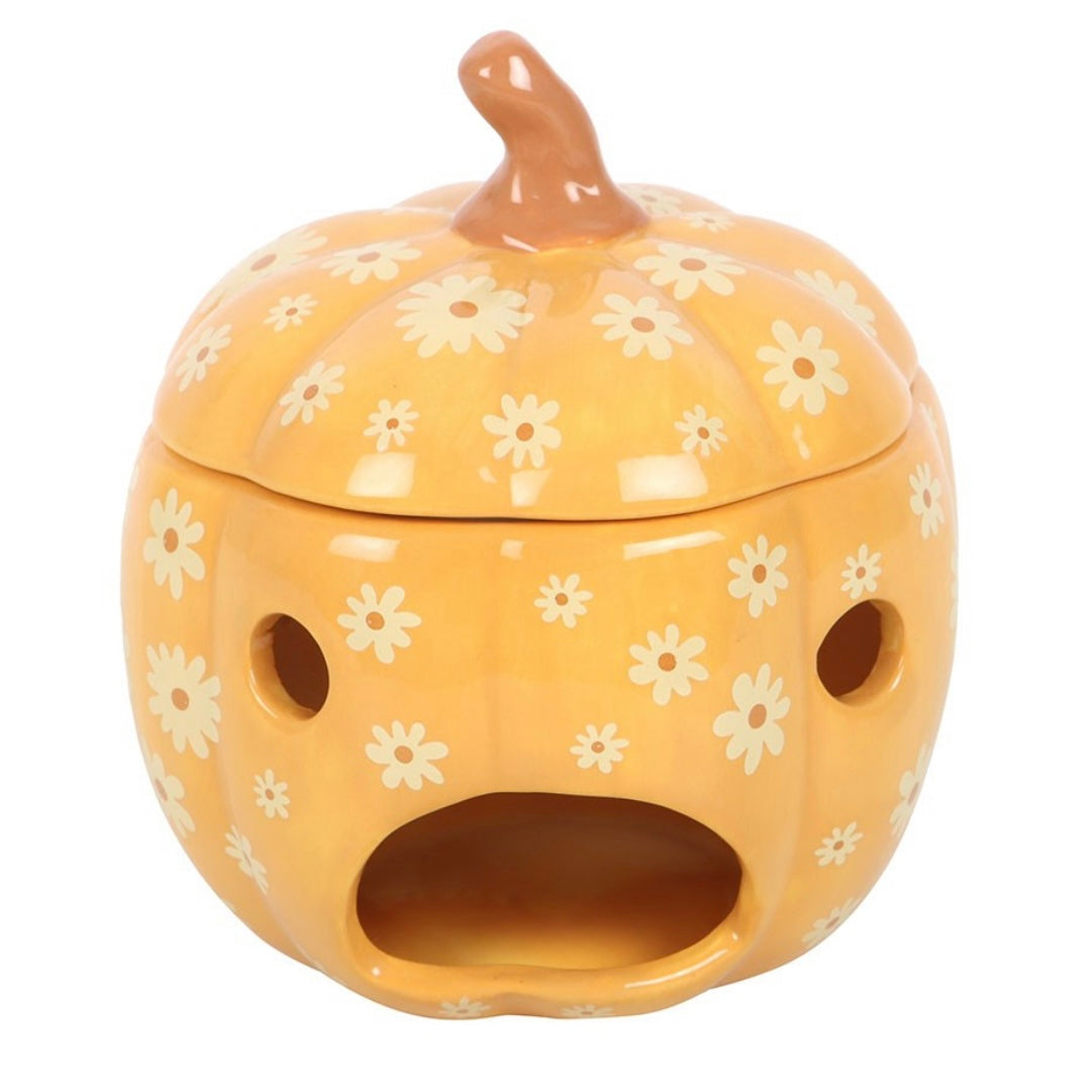Floral Patterned Pumpkin Burner